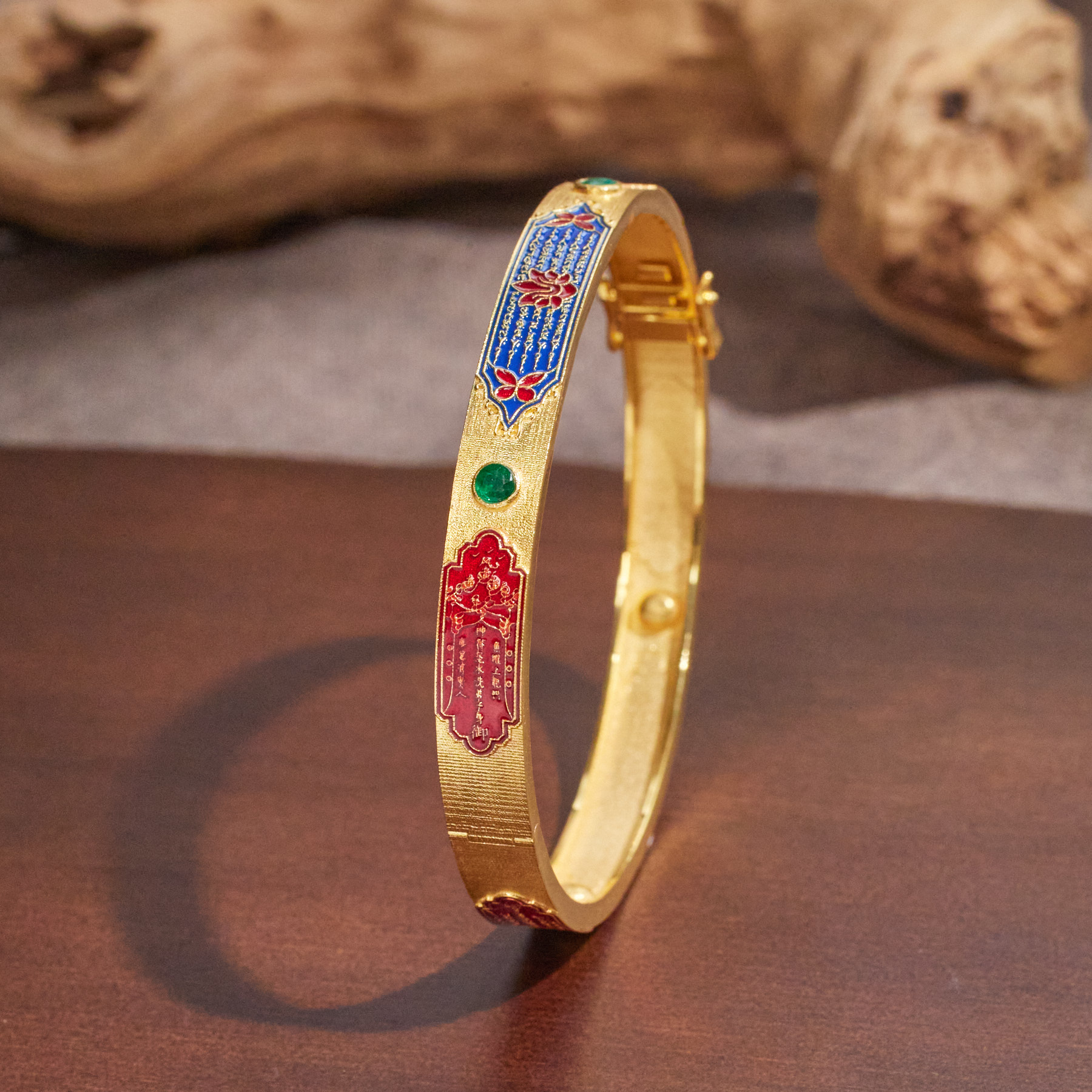 【九华山】大周全*祖母绿手镯*18K金镶嵌（加加）U9973