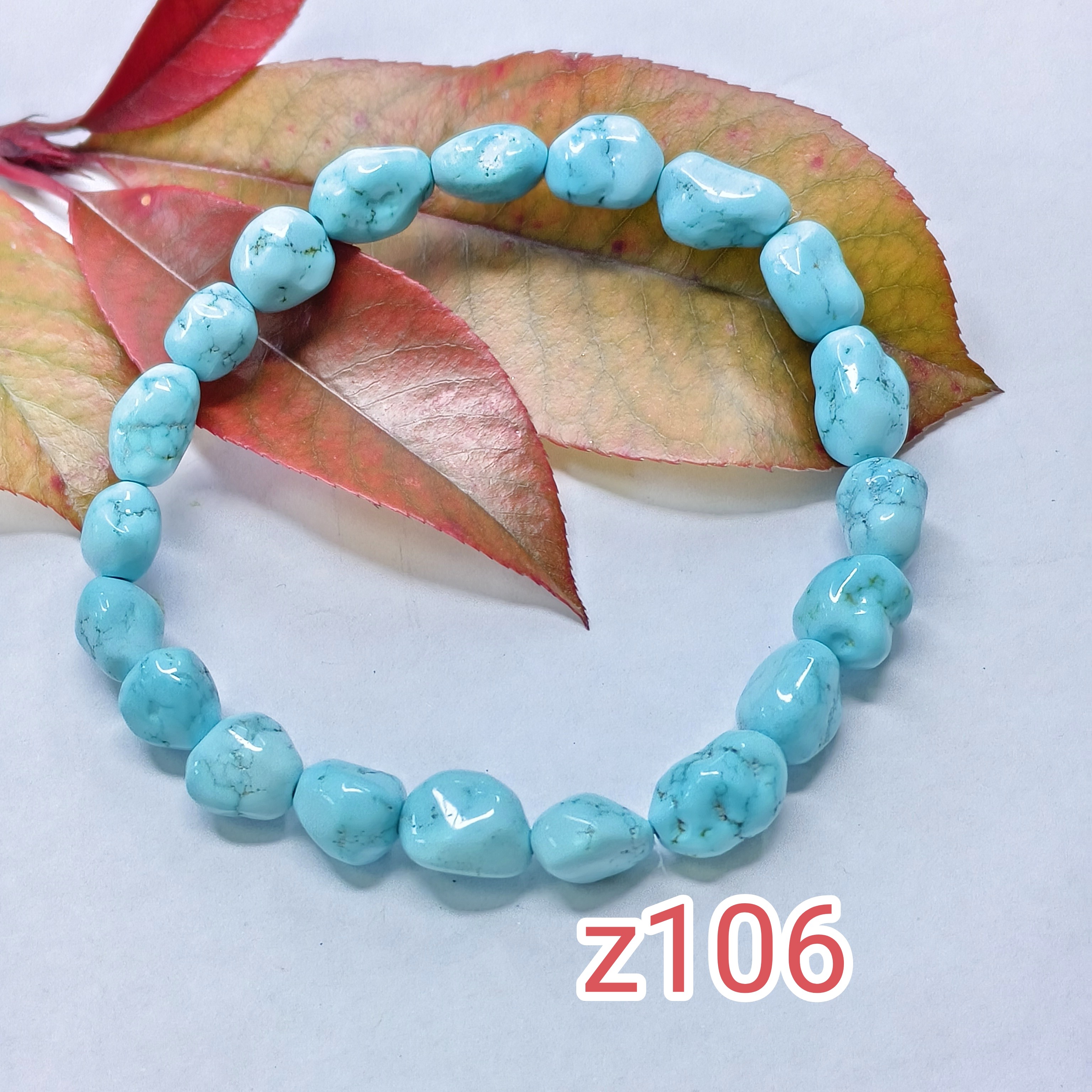 z106云盖寺绿松石随形手串百搭