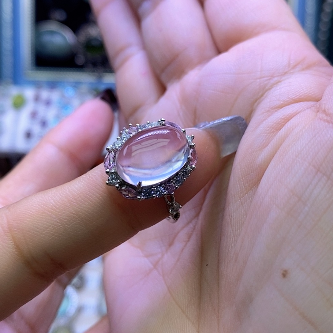 你***块银S925镶嵌芙蓉石戒指