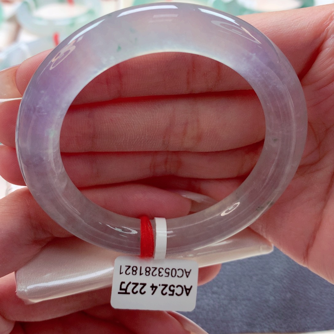 翡翠未镶嵌手镯圆条88 4号