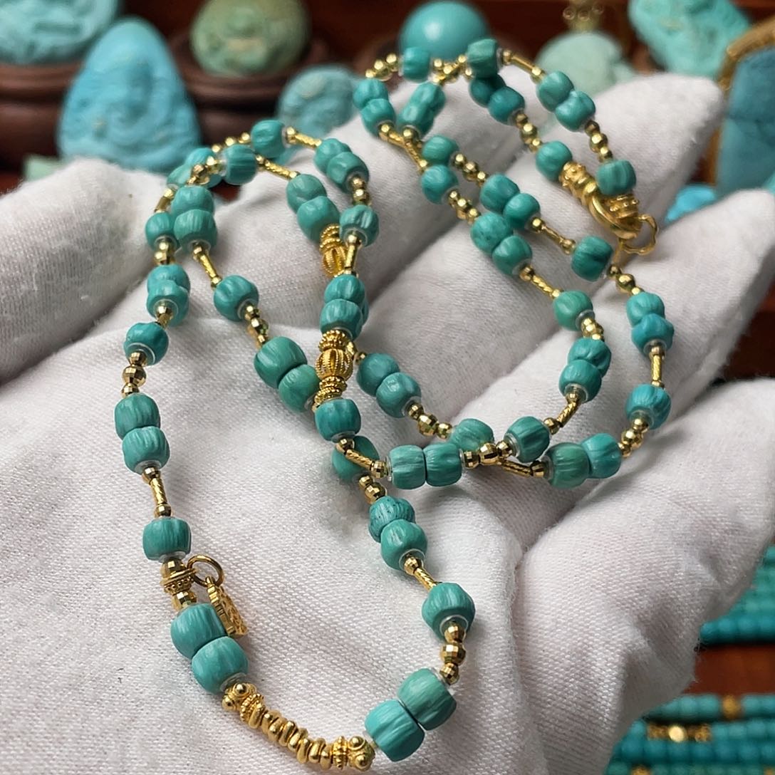 绿松石珠宝奇石18K金镶嵌