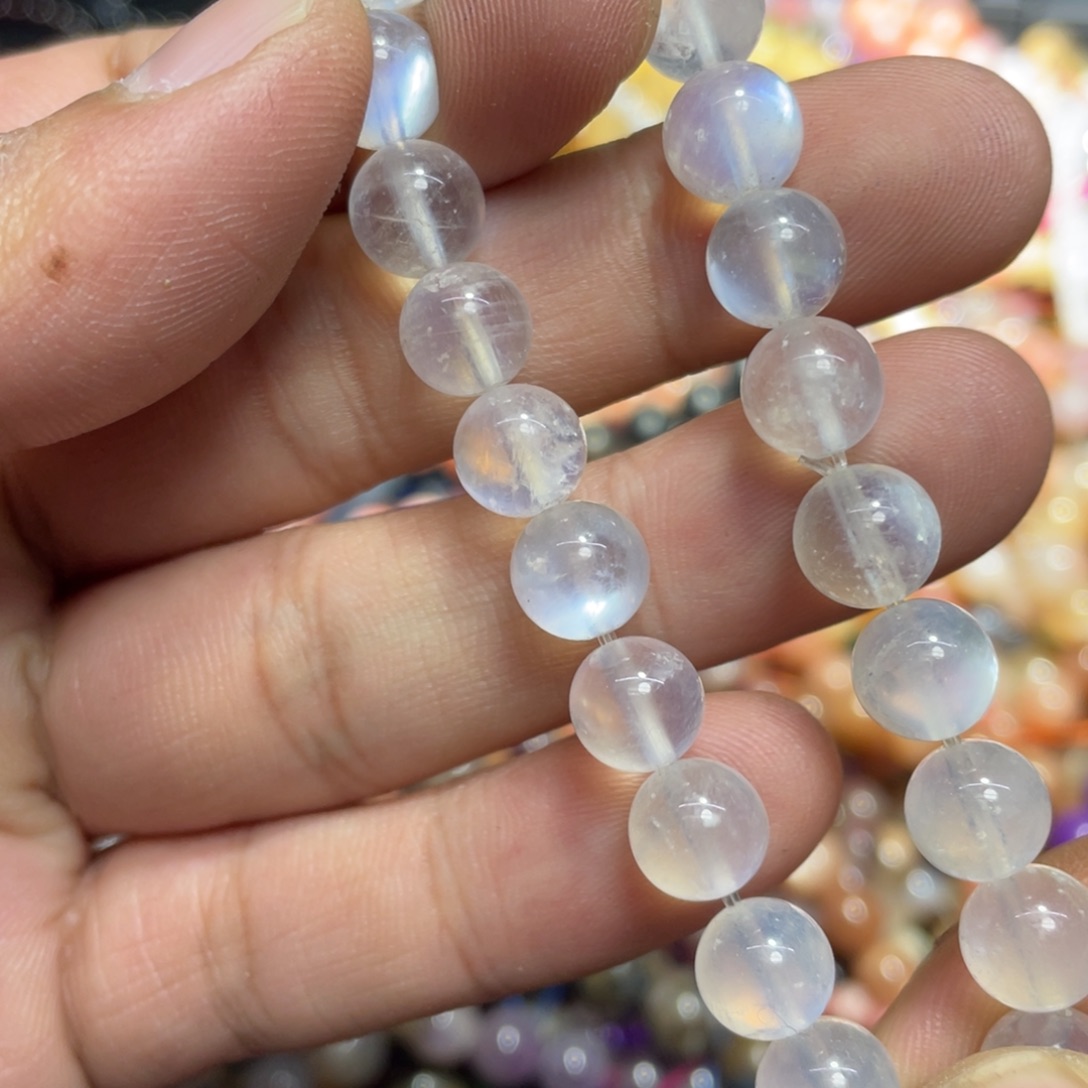 烟晶手链银S800镀金镶嵌