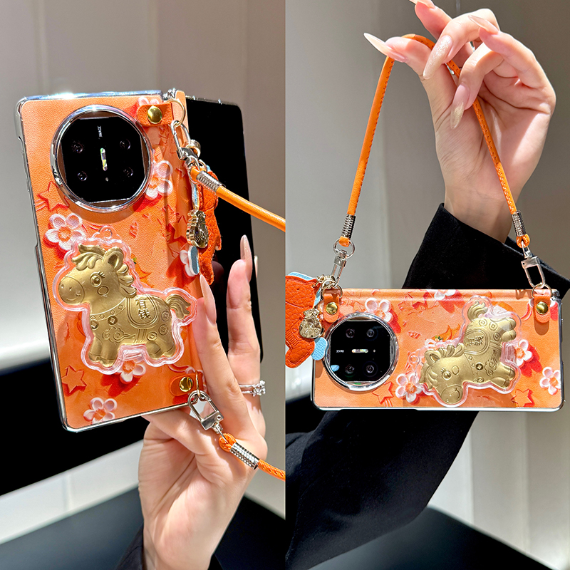 油画马年适用华为matex5手机壳新款mateX7折叠屏中轴x6典藏版x3女