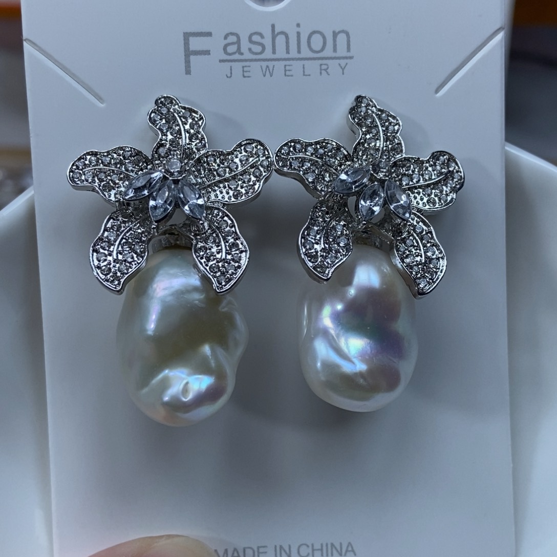 淡水珍珠耳环合金特价477