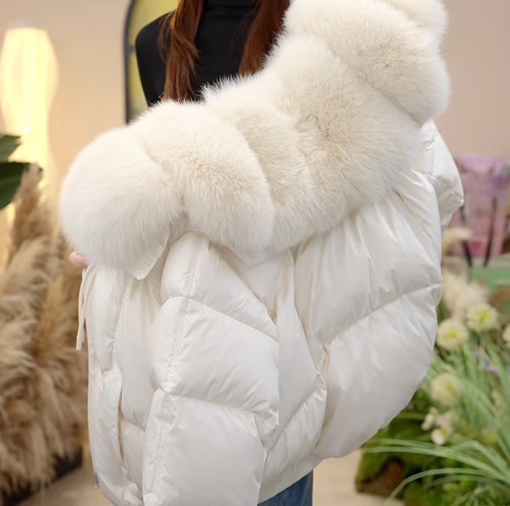 【JY甄选大朵绒】佳人-气质时尚保暖百搭保暖洋气大毛领女士羽绒服