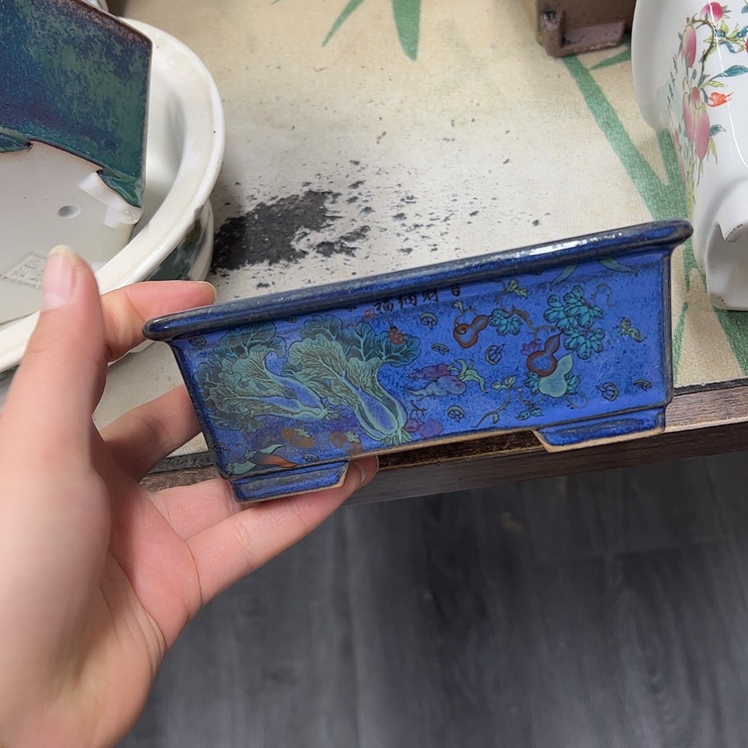 花盆紫砂369号瑕疵15/12/5cm窑变