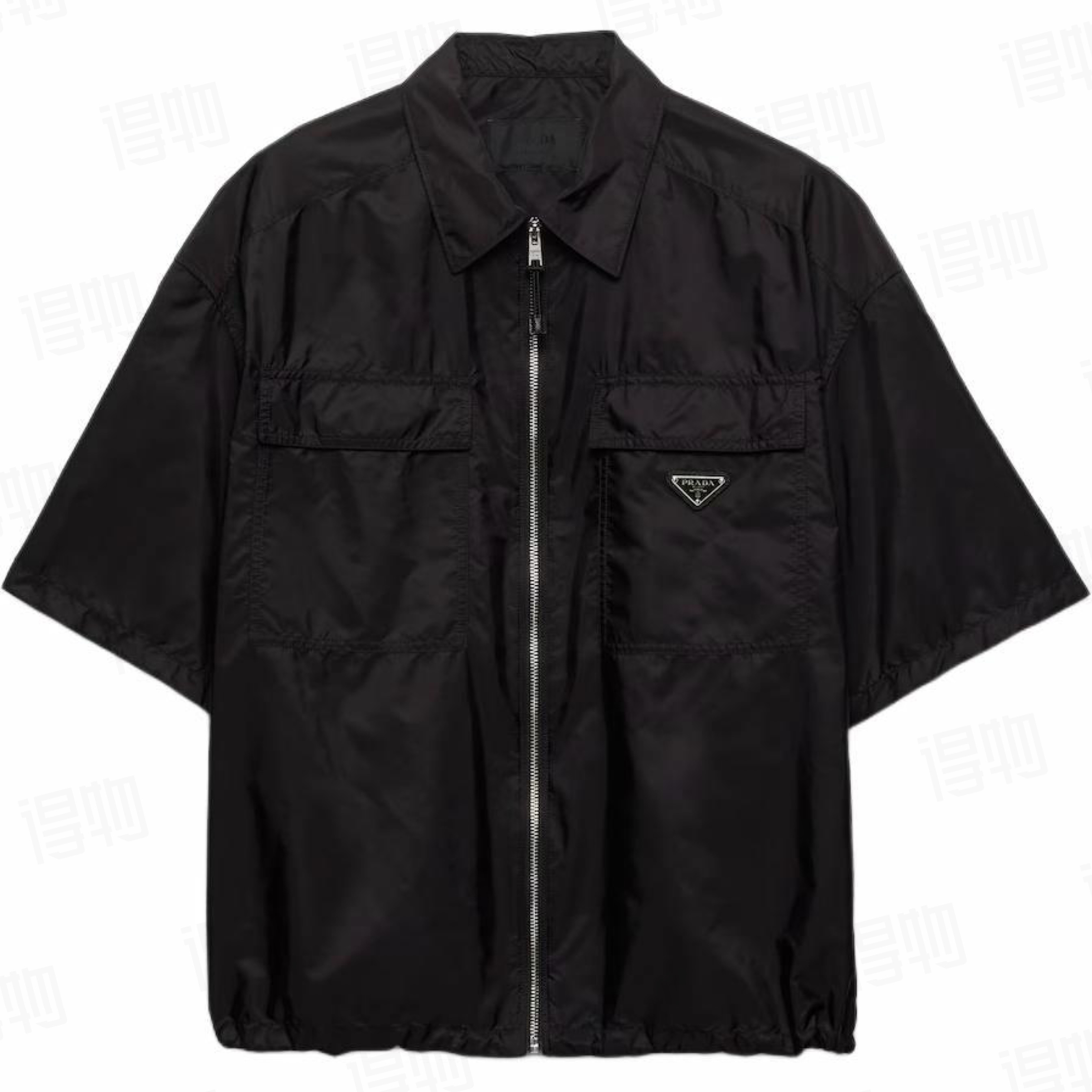99新 Prada/普拉达 CZF2372/拉链短袖衬衣/尺码L