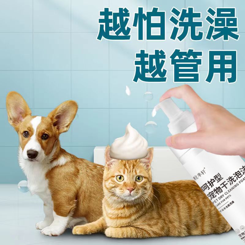 美毛/护毛宠物免洗泡沫狗沐浴露猫咪浴液洁足泡沫除菌洗澡干洗泡