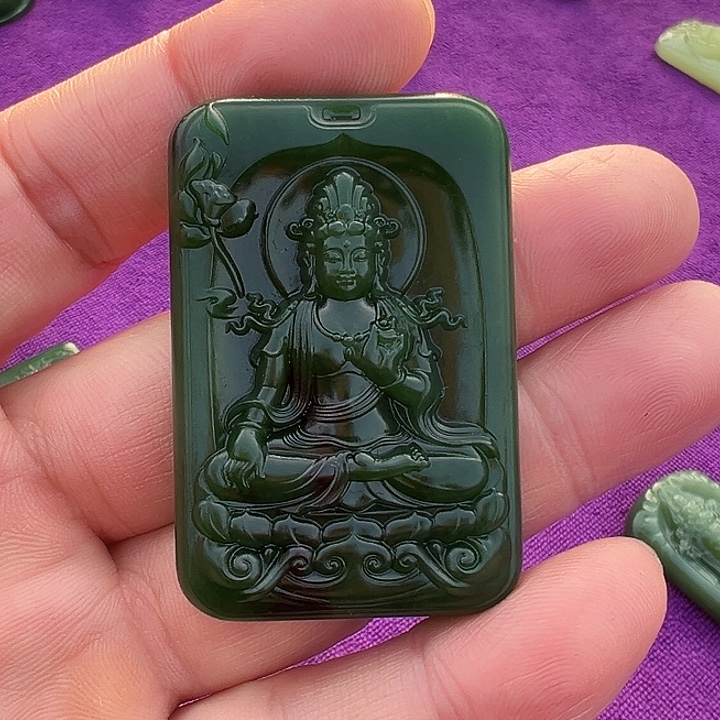 和田玉（碧玉）未镶嵌吊坠(不含链)