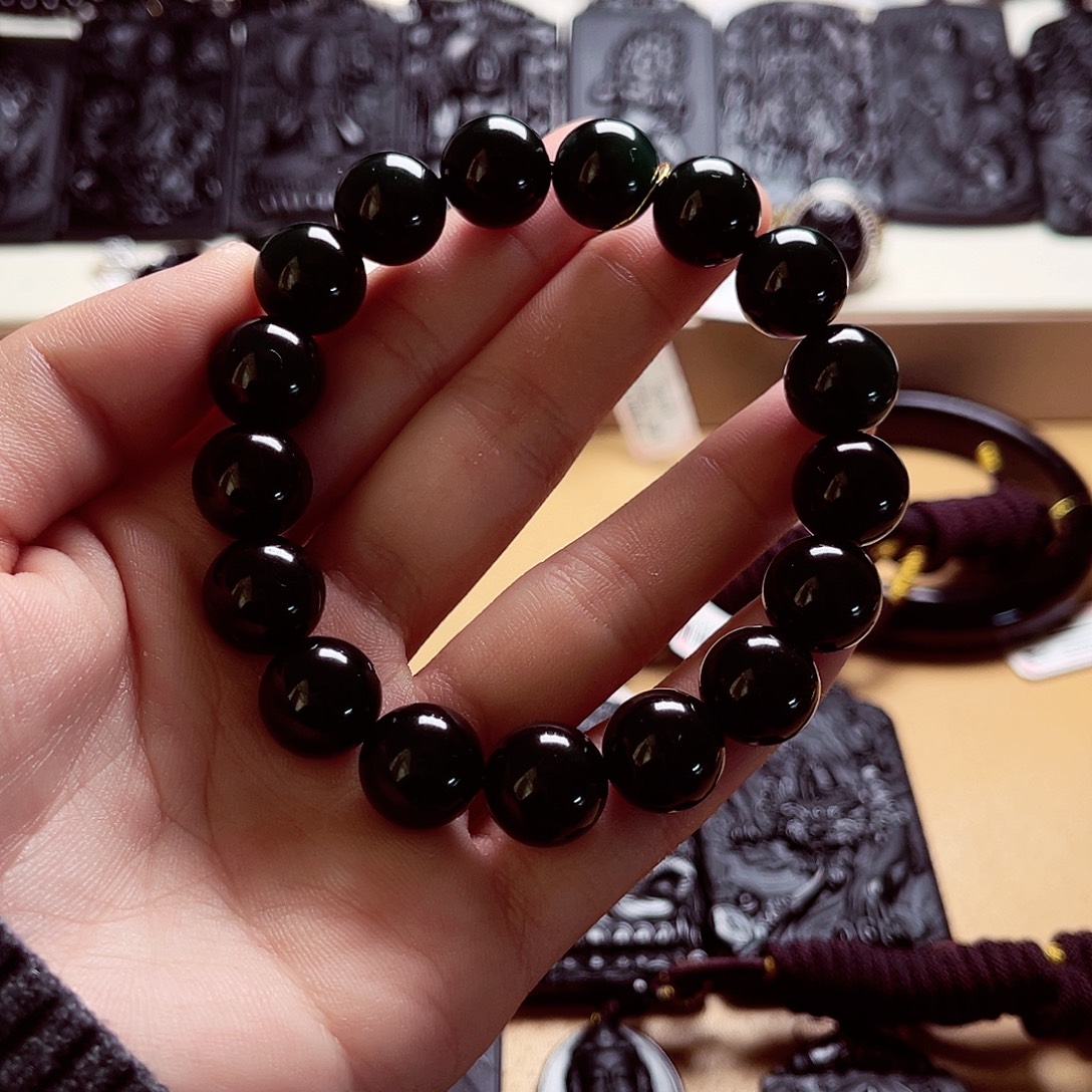 翡翠未镶嵌手链天然缅料A货卡12手串A418