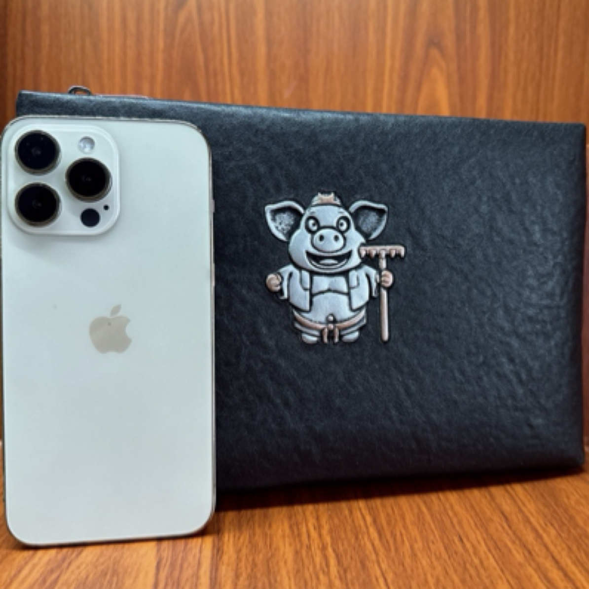 男士手包手工彩绘重工真皮头层牛皮个性黑色男士手机包手拿包男款