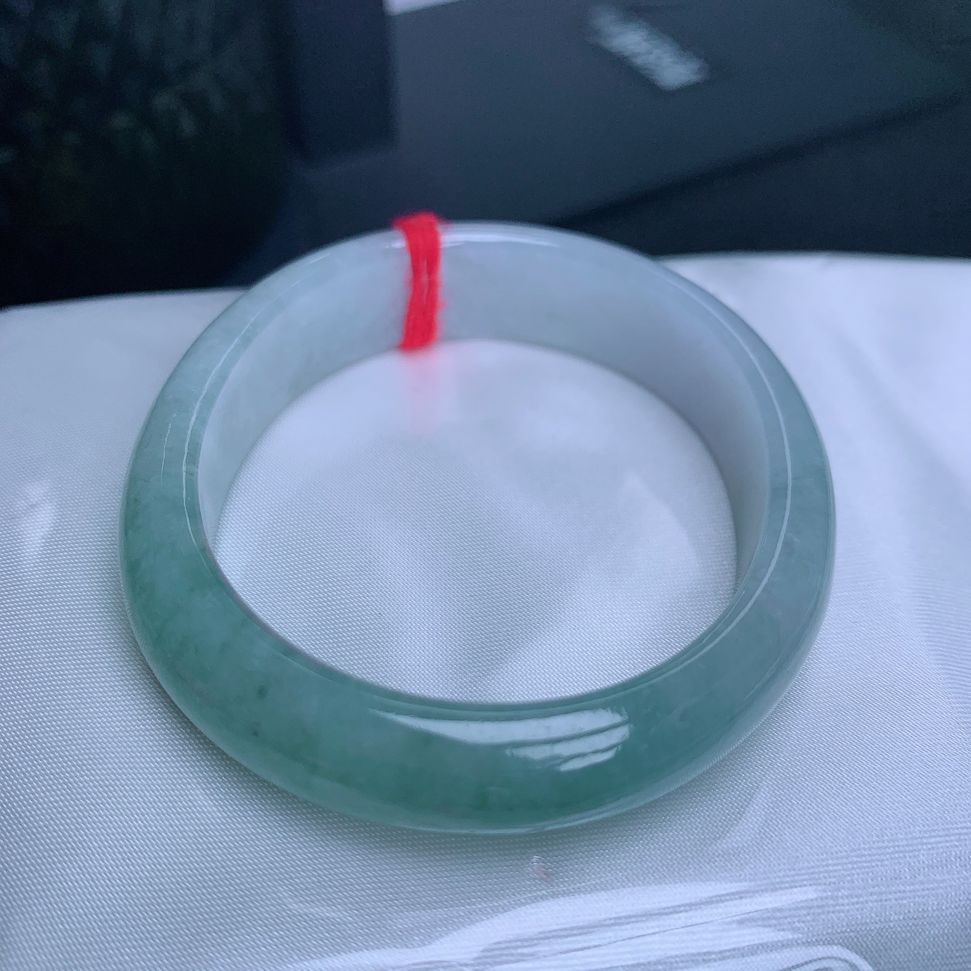 缅甸天然翡翠A货贵妃手镯53.5