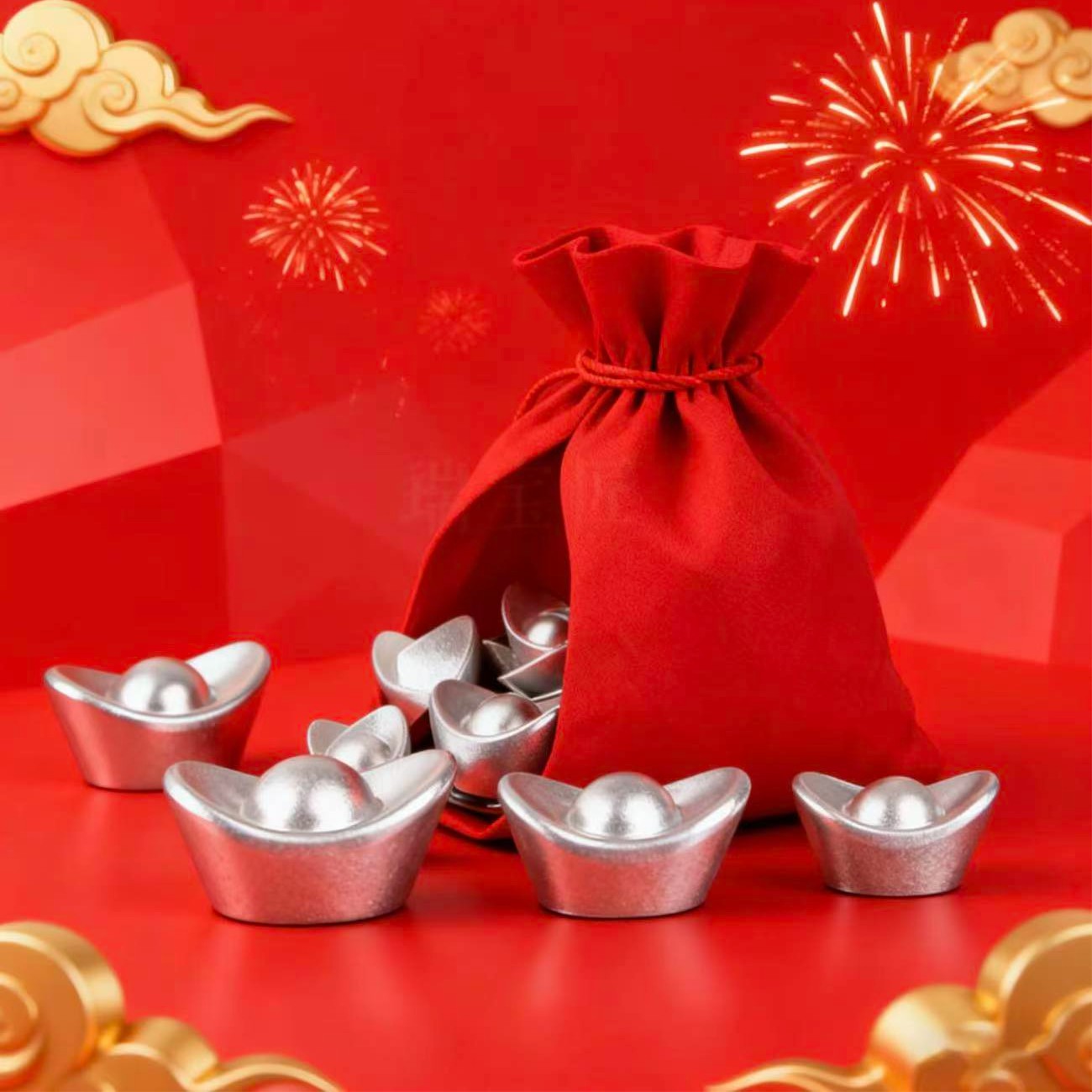 宠粉 精美小元宝 10g古法工艺 实心礼品商务办公室家居高端摆件z