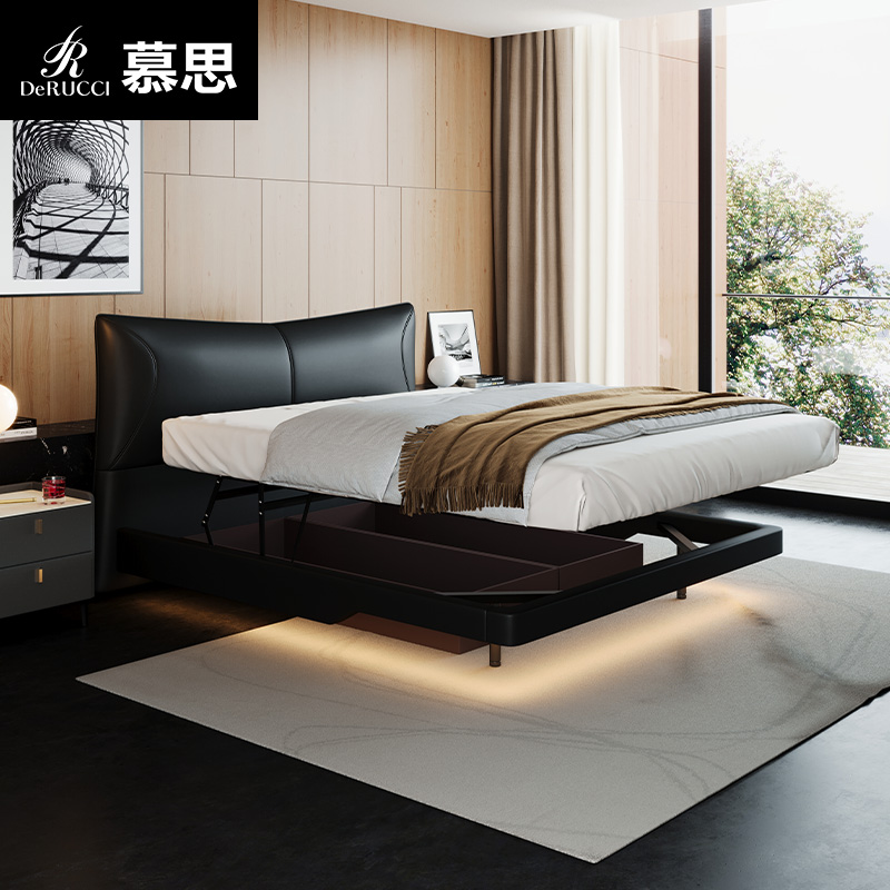 慕思米兰之梦悬浮储物真皮床主卧大床储物真皮床软包床悬浮床181