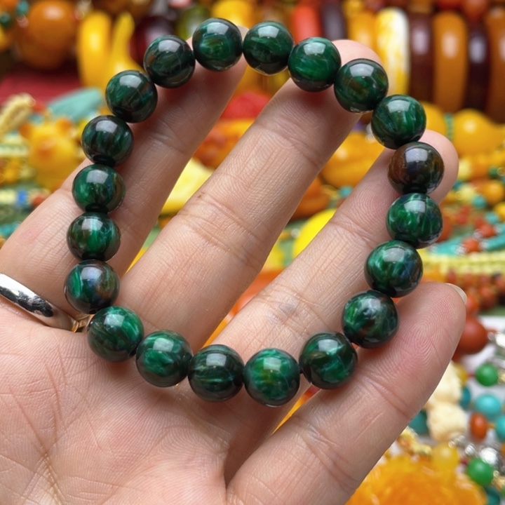 树脂制品6号绿色手串