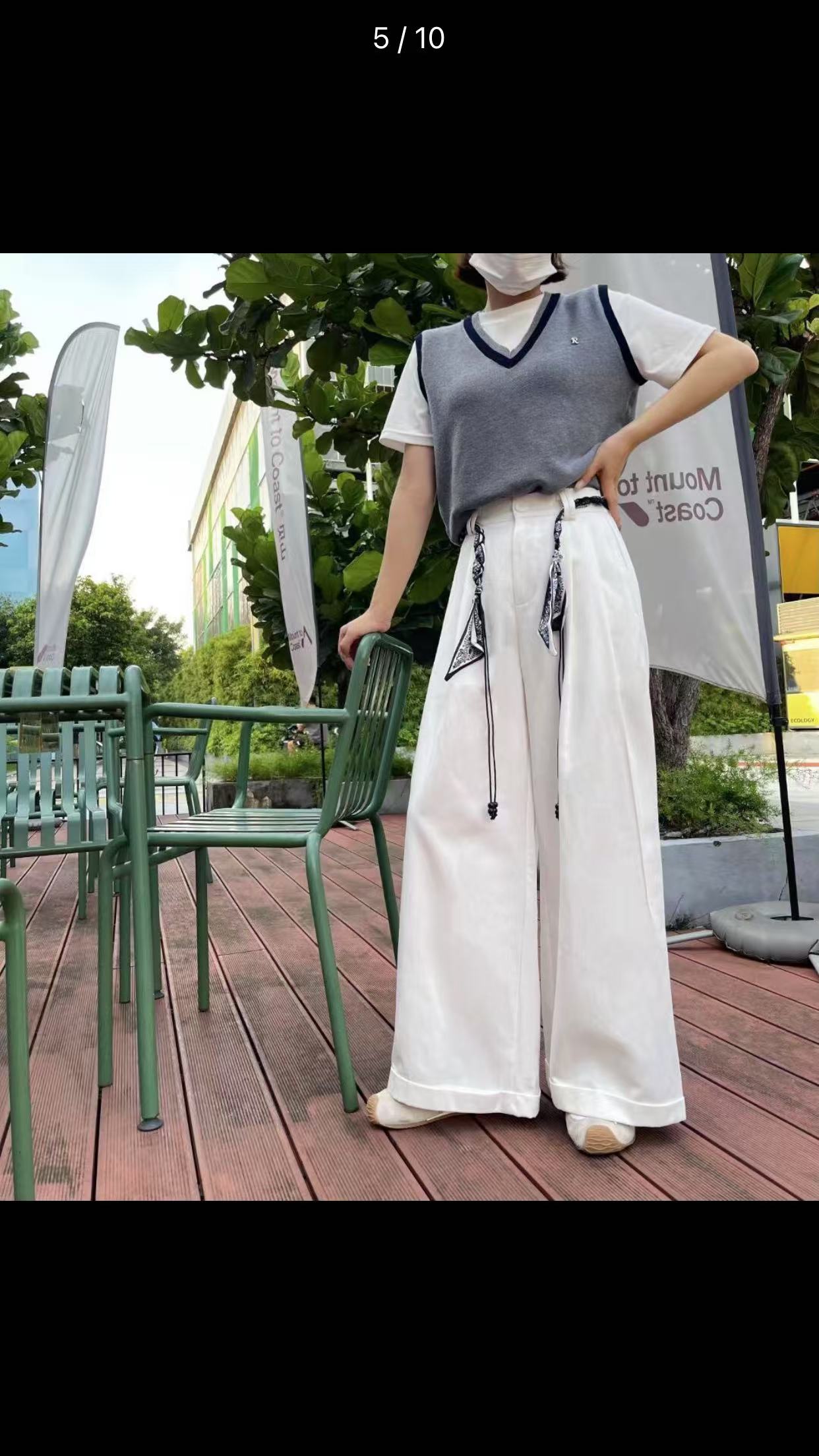 夏季休闲风直筒裤阔腿裤休闲裤抽绳卫裤简约运动潮流