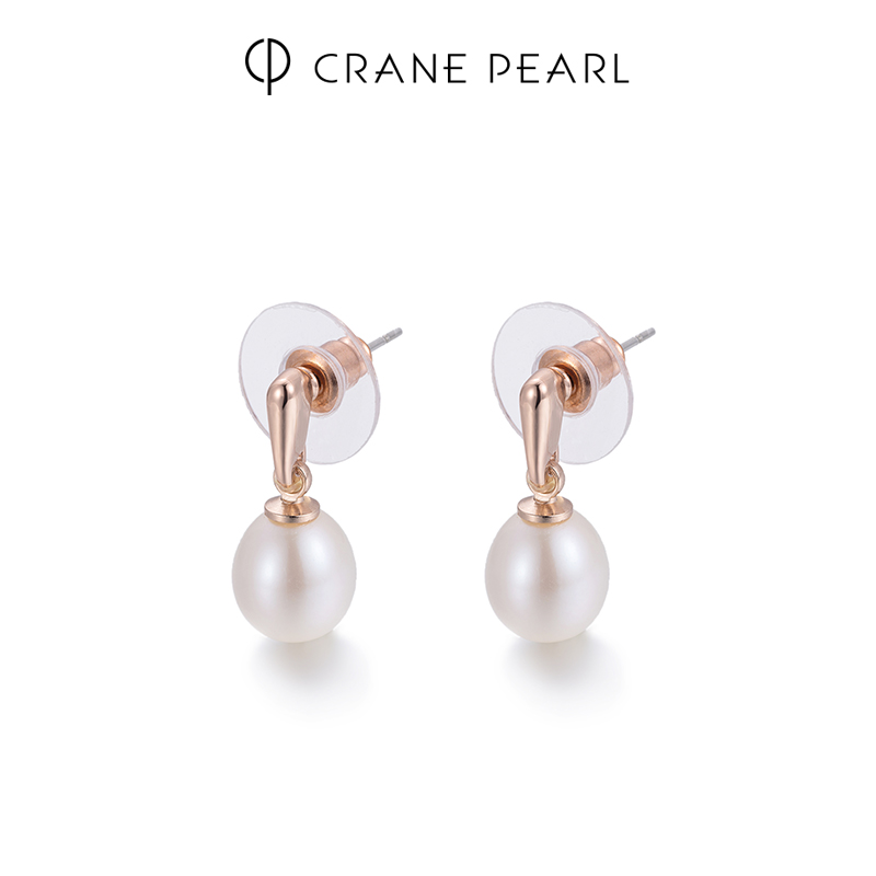 【官方】京润珍珠蔻润系列 若水 淡水珍珠耳钉 9-10mm