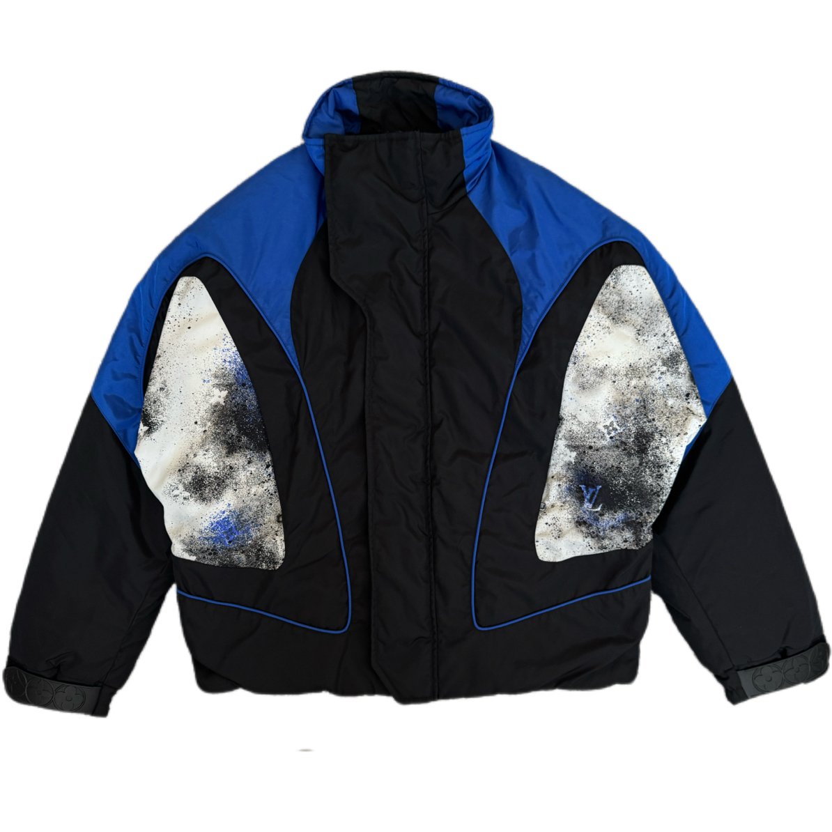 99新 LouisVuitton/路易威登 拼色墨水印花logo星空棉服外套44码