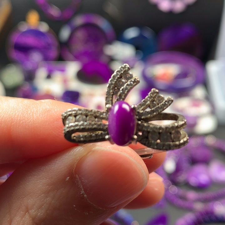 苏纪石（舒俱来）银S925镶嵌戒指