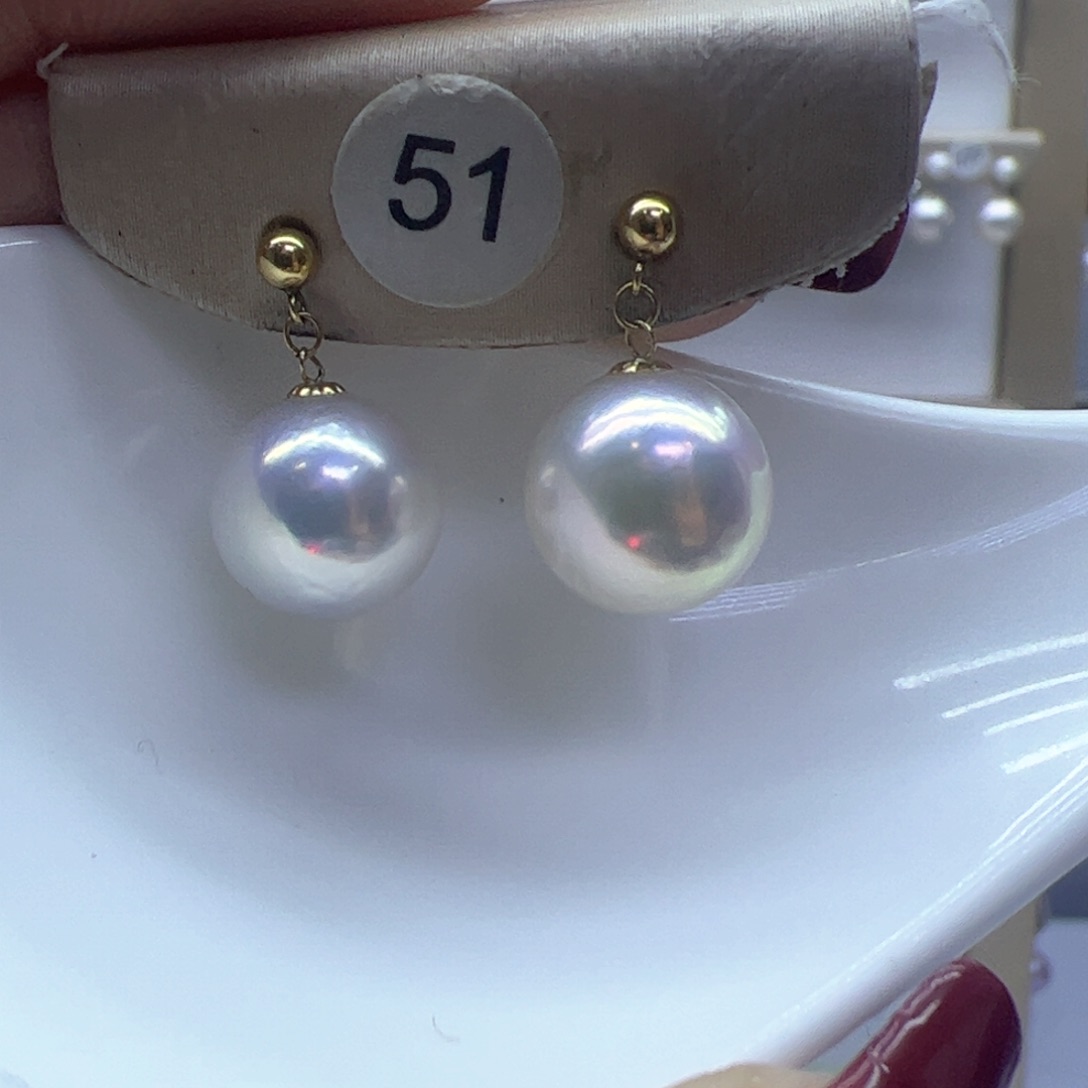 淡水珍珠耳饰18K金镶嵌