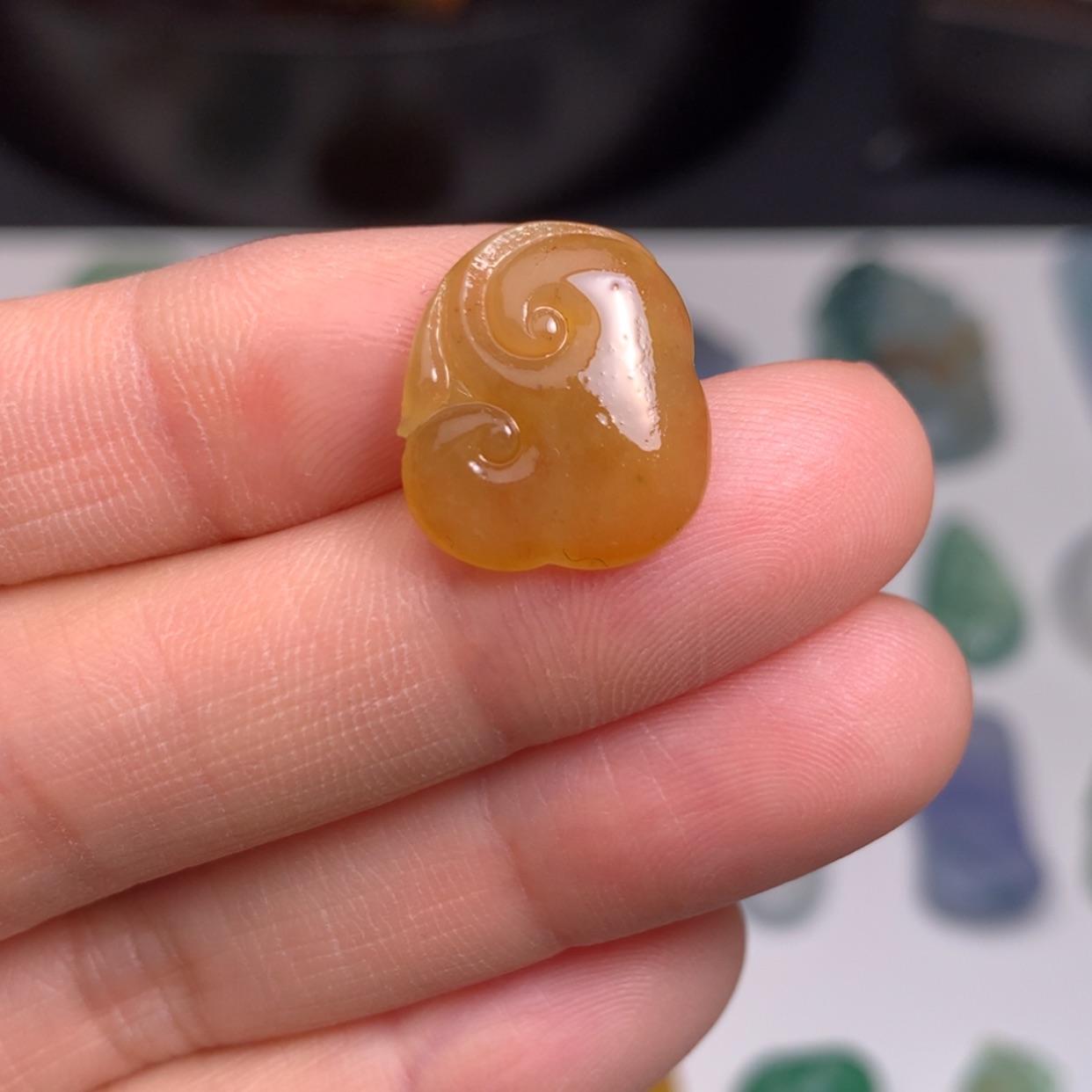 【闪购商品】定制翡翠未镶嵌缅甸翡翠冰黄如意