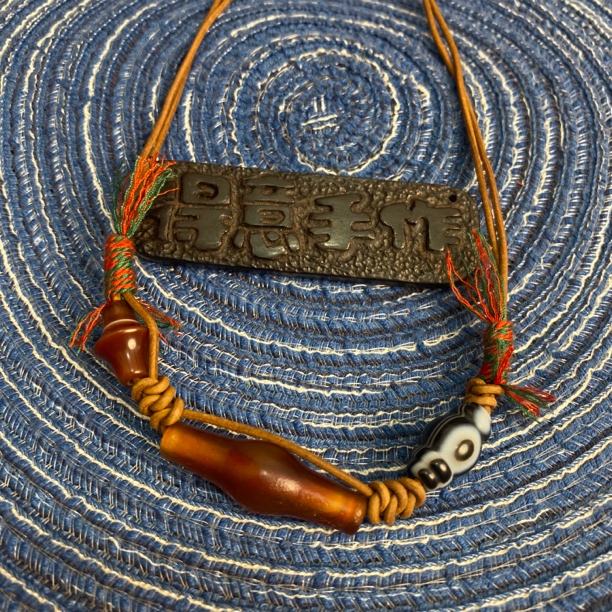 非金属皮质吊坠 复古时尚简约项链绳