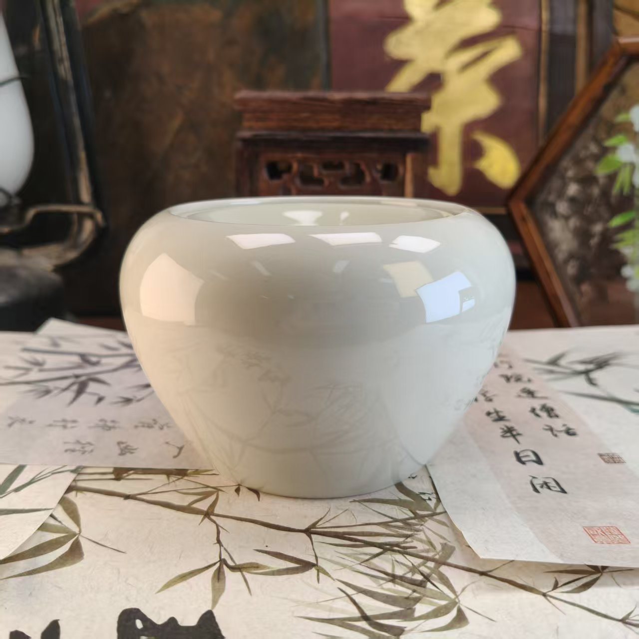 杏仁黄建水缸-6676-直播专享