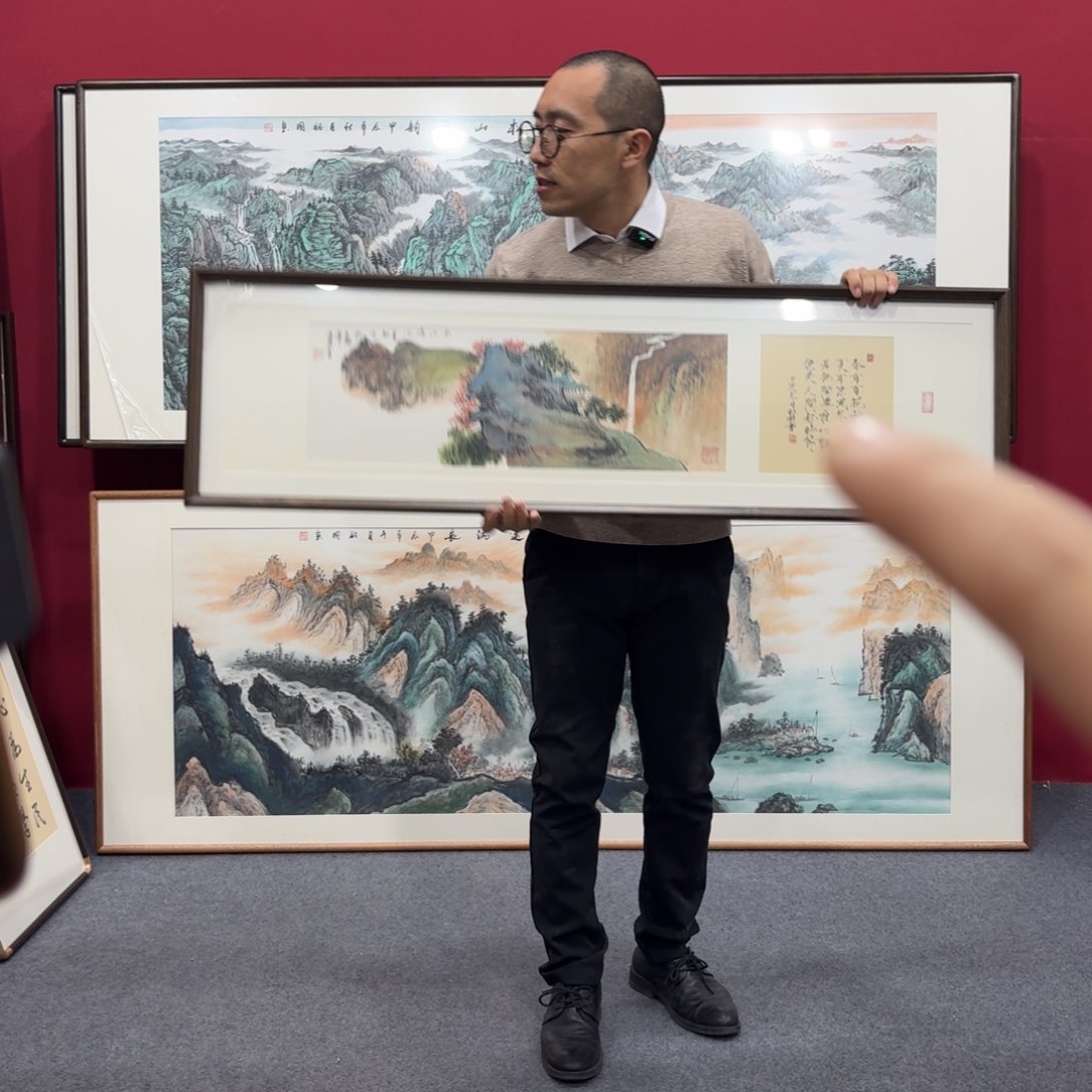 国画带框绘画120/33尺寸