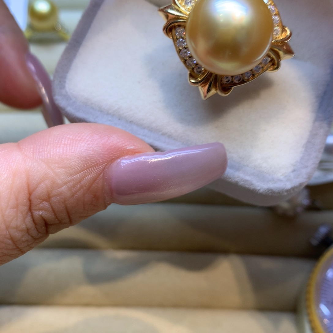 银S925镶嵌戒指海水珍珠