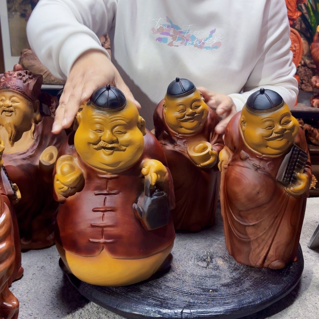 积***家香樟木元宝茶壶小地主香樟木