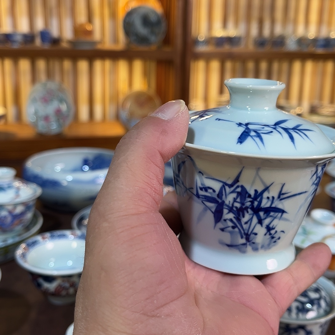 錡镇堂手工手绘盖碗