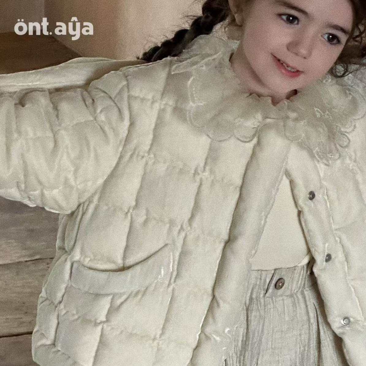 （默认微瑕，No退No换）外套秋冬毛领韩版时尚长款短款冬季女童