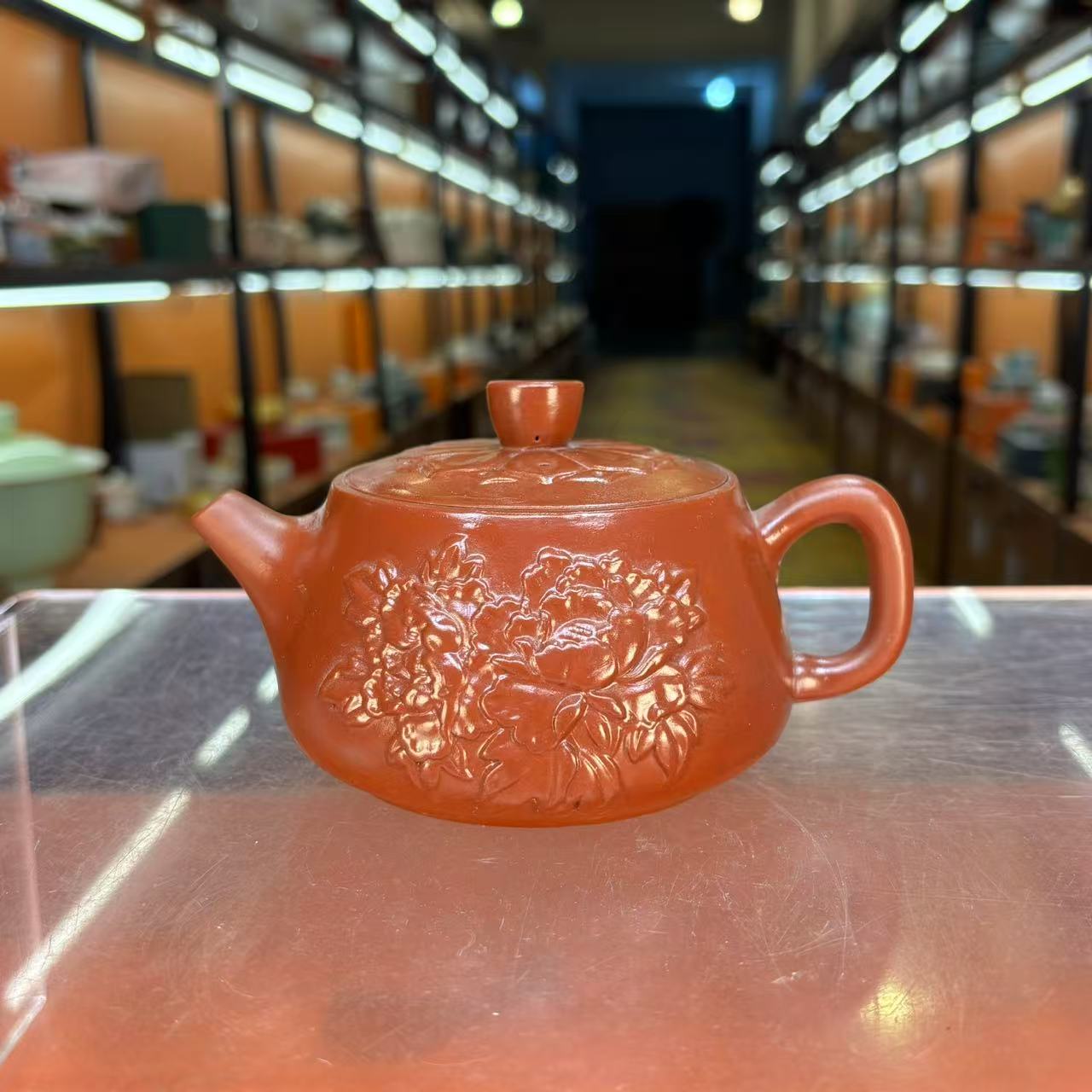 秋香茶具紫砂富贵牡丹宽口凤鸣壶家用大容量泡茶壶-2158-0824
