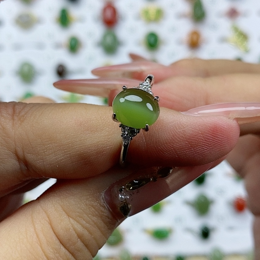 【闪购商品】和田玉（碧玉）纯天然和田玉和田玉戒指未镶嵌