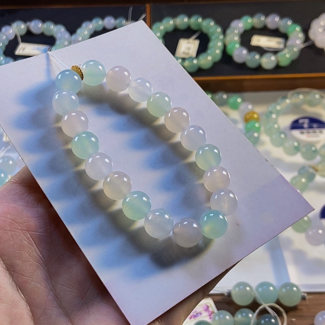定制翡翠未镶嵌翡翠手串卡9.8