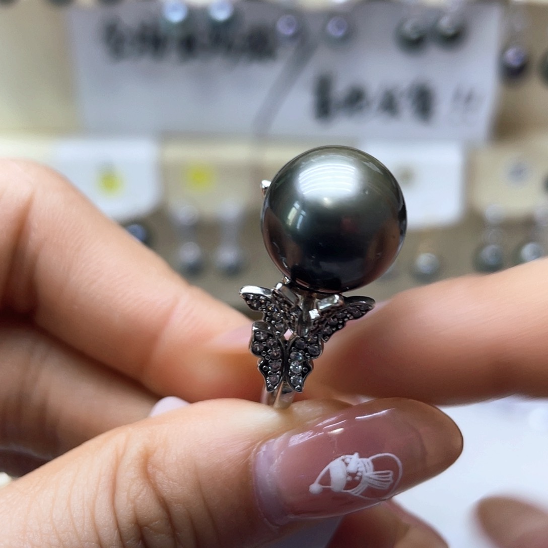 海水珍珠戒指银S925镶嵌