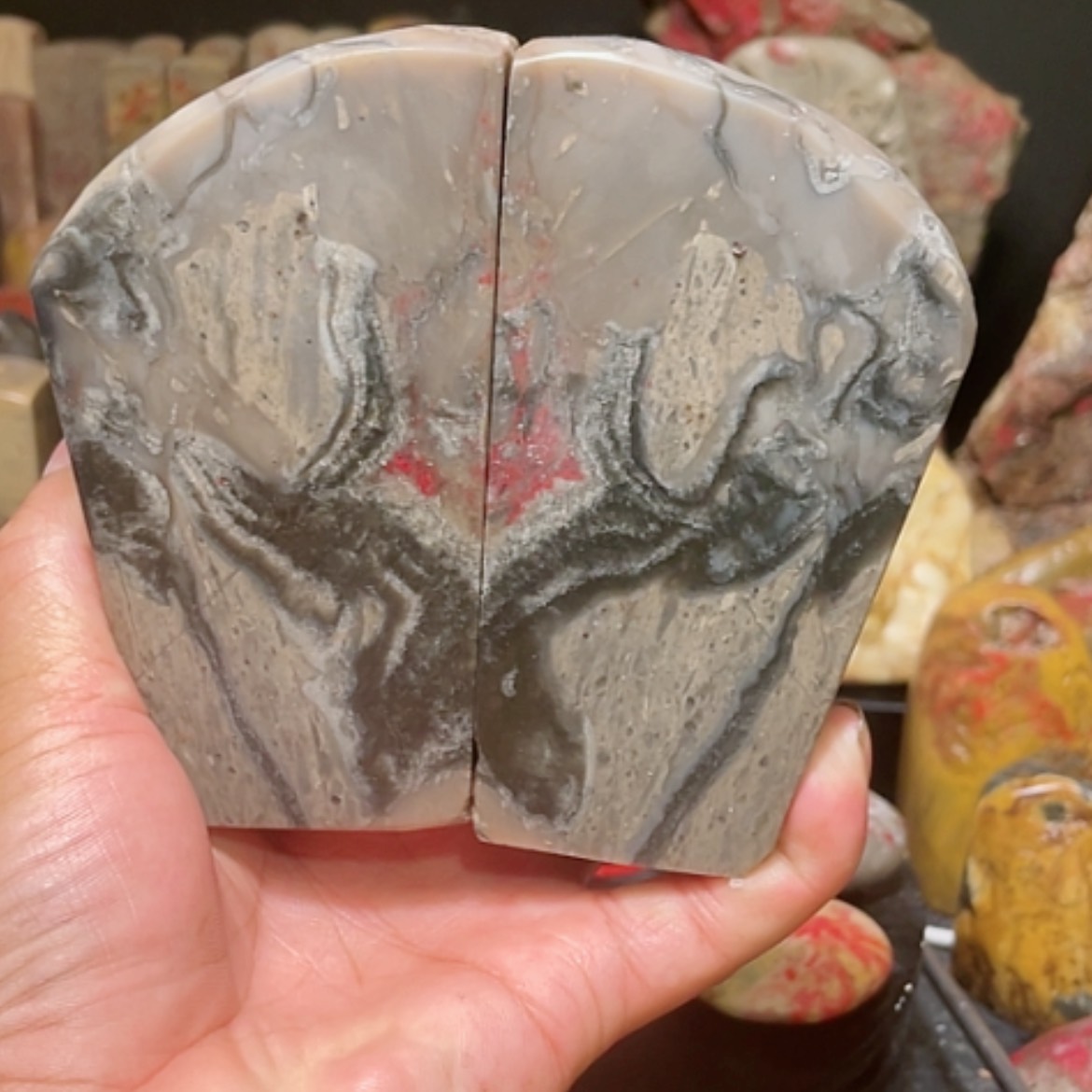 【闪购商品】昌化石昌化鸡血石屏风
