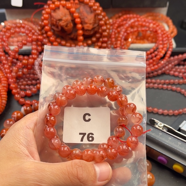 南红玛瑙未镶嵌多样性发货默认微瑕称重9mm