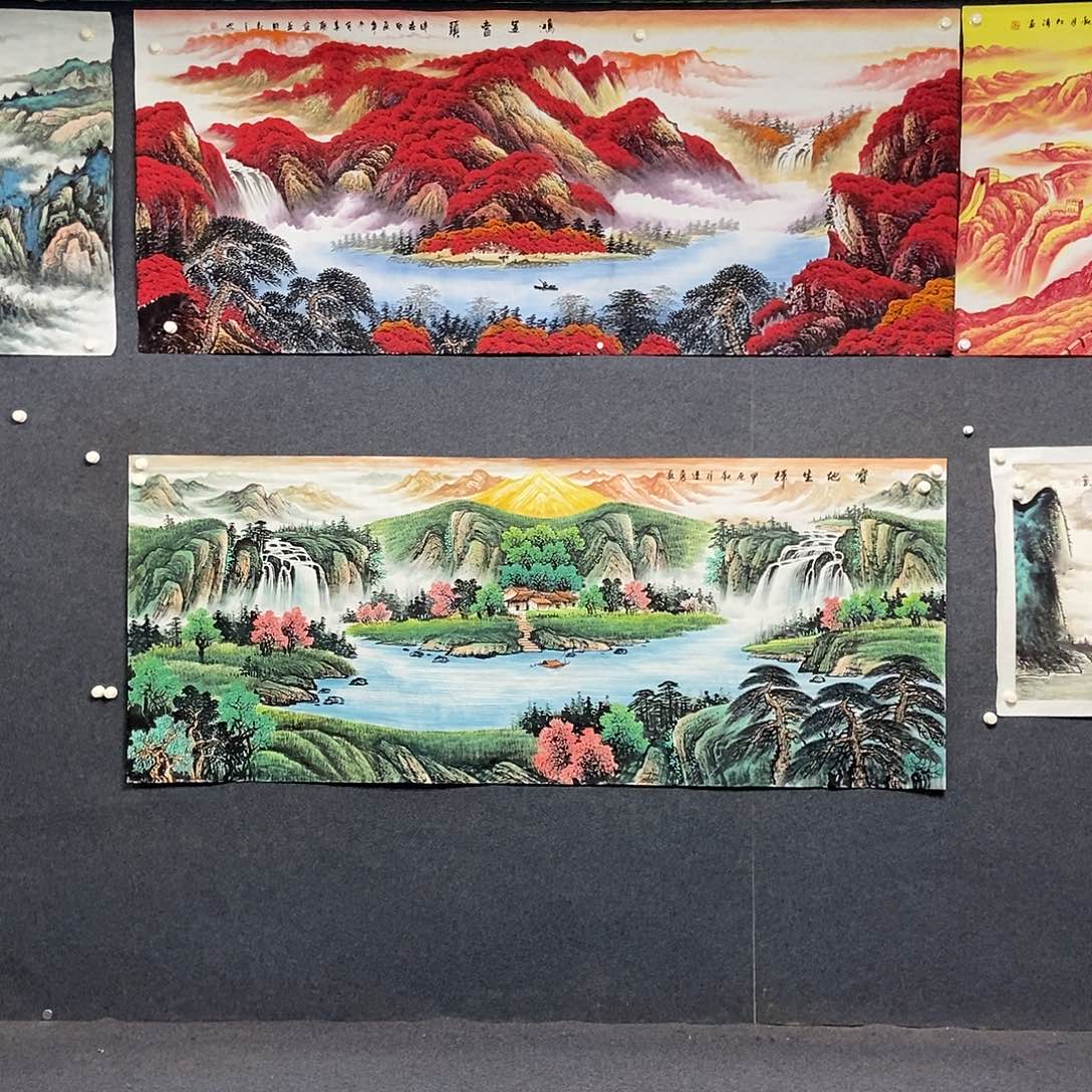 国画伟***^小八尺山水一副