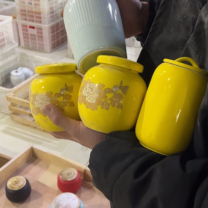 摆件陶瓷茶叶罐密封罐家用