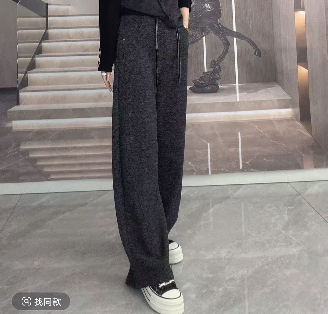 【庄小姐服饰】5536秋冬简约设计时尚百搭显瘦加绒休闲裤