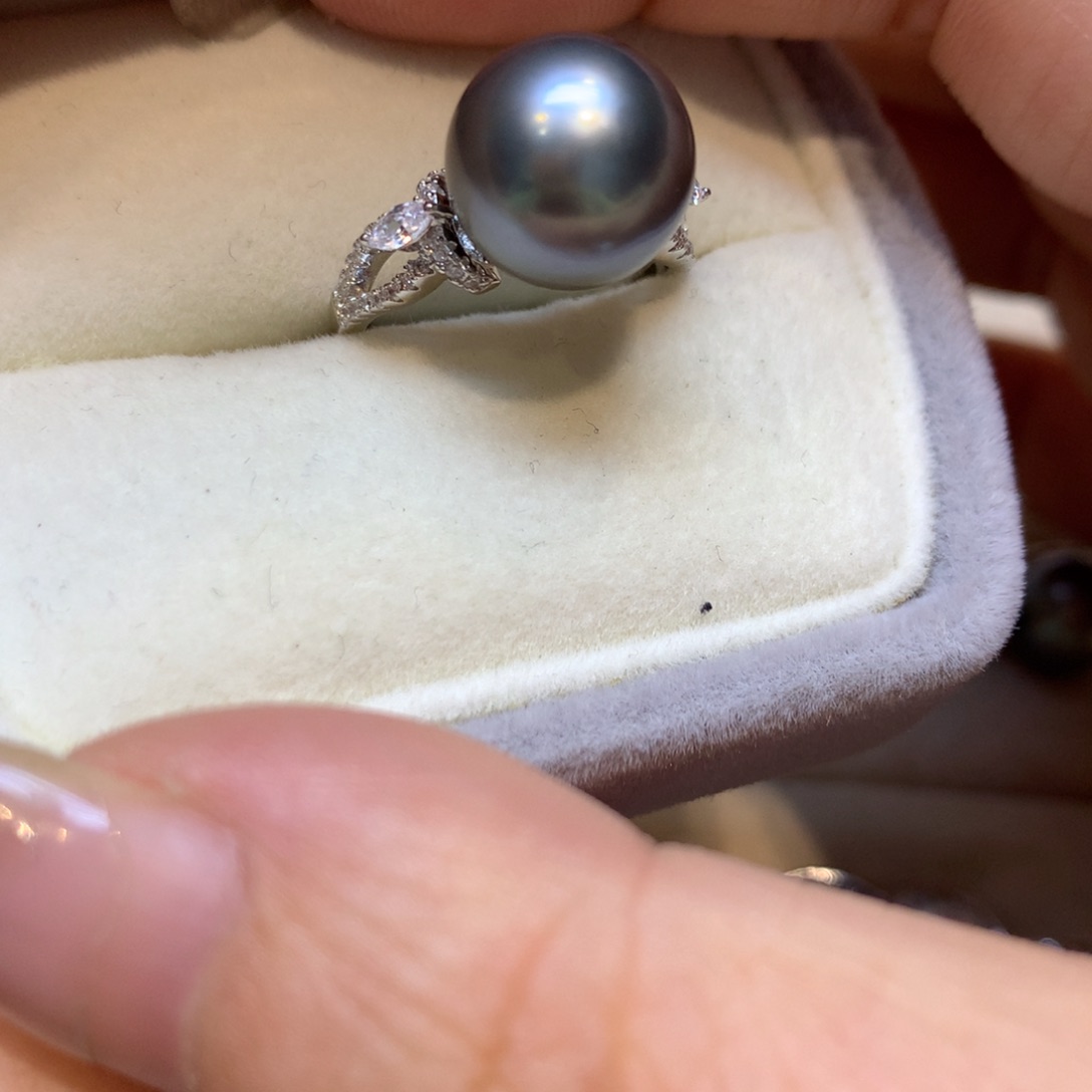 海水珍珠戒指银S925镶嵌