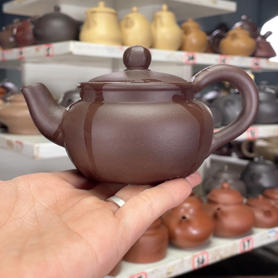 紫砂茶壶紫泥半手工170毫升