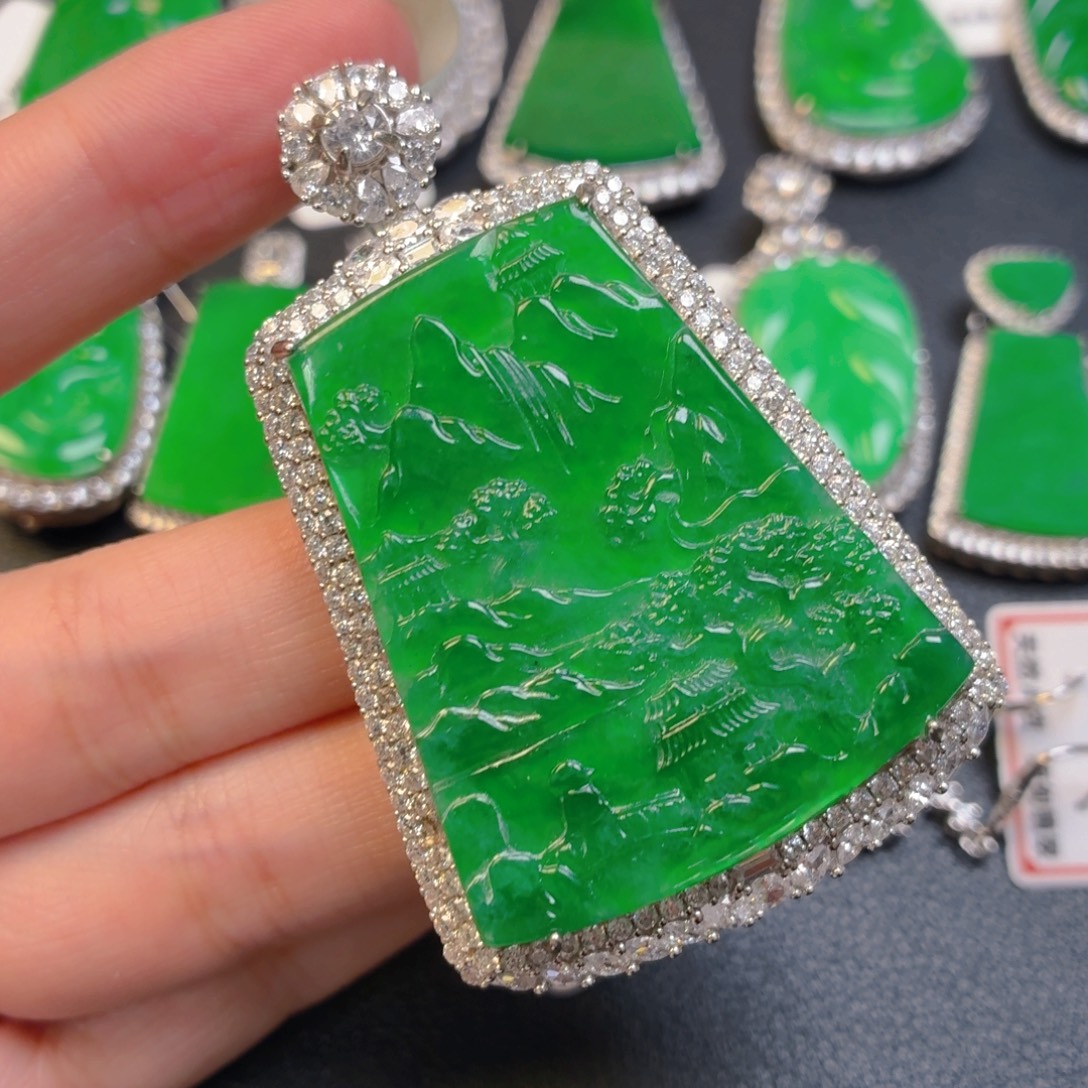 翡翠银S925镶嵌颈饰