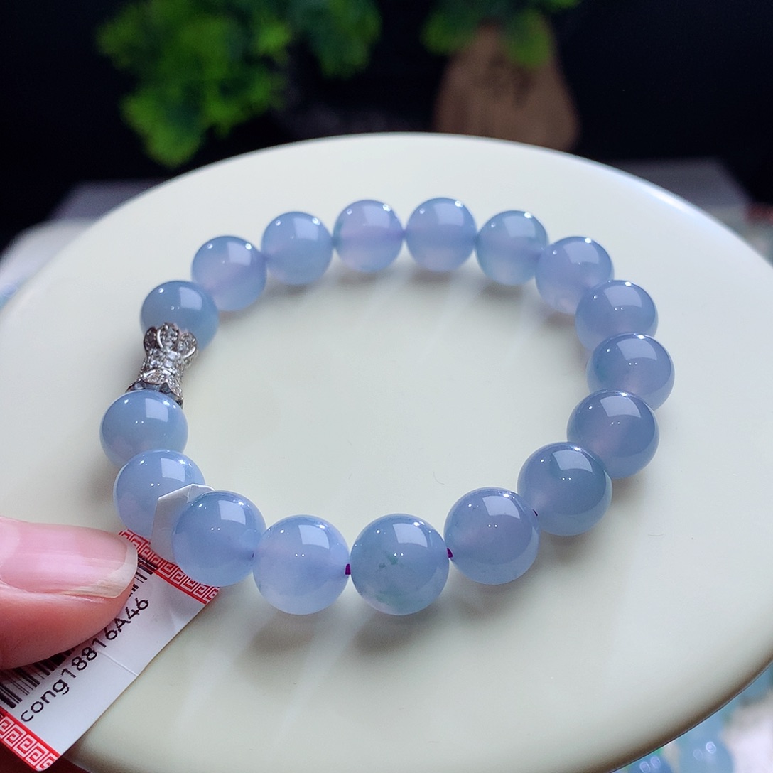 未镶嵌手串翡翠卡9+mm