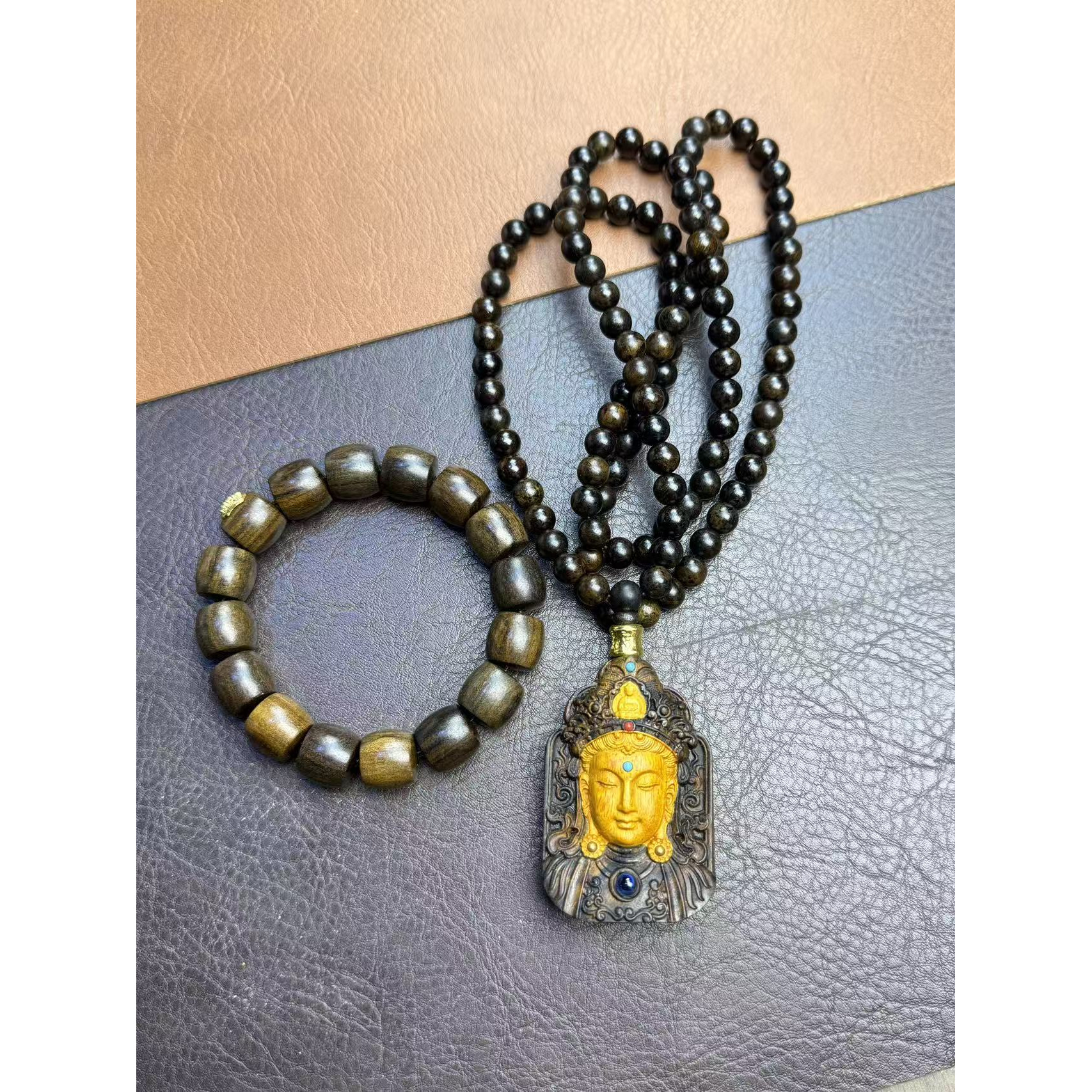 增香沉香木113 增香沉香木精品单圈（手串＋项链）A113 （无礼盒）