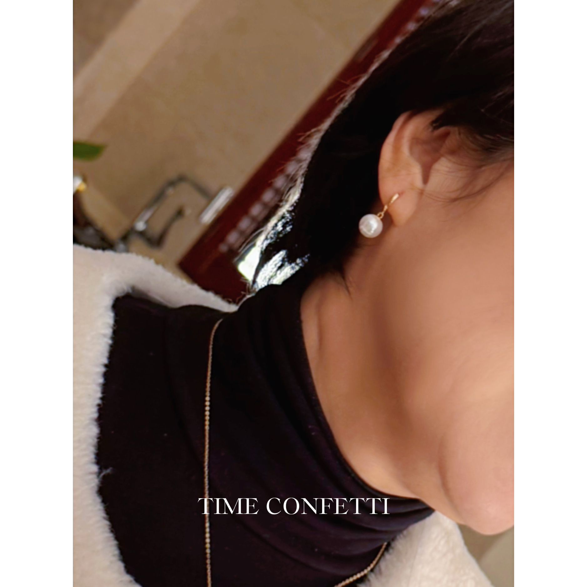 黄铜耳饰 镀K金【孙二娘】百搭简约精致大号珠珠耳环TC 12301