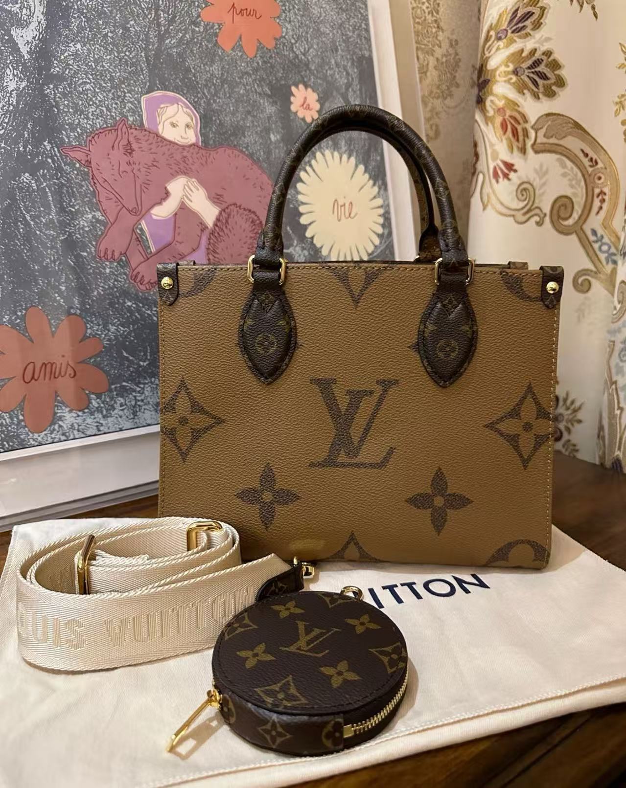 95新 LouisVuitton/路易威登 onthego bb经典托特包