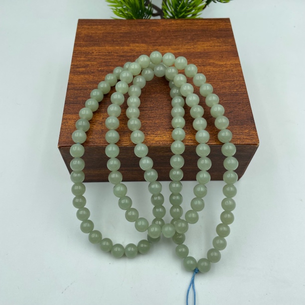 和田玉天然精美8mm浅且末蓝色男女挂链项链毛衣链8-22多样性发一