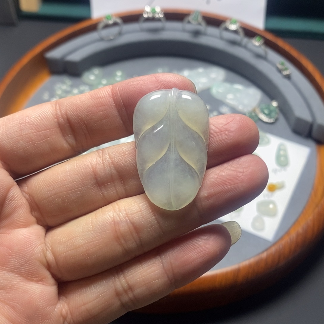 翡翠散珠天然翡翠A货叶子
